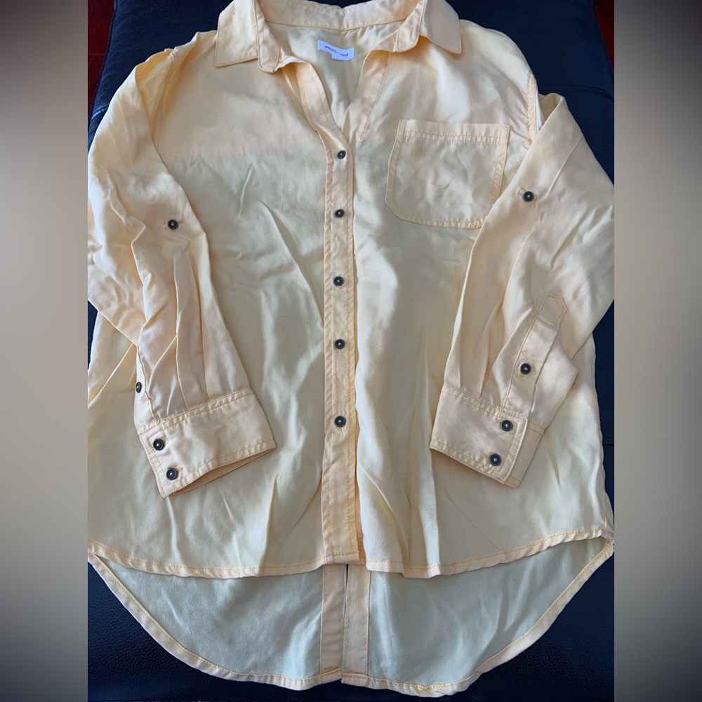 Westbound Pale Yellow Button-Front Blouse